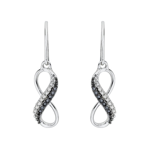 KATARINA Diamond Infinity Dangle Earrings (1/10 cttw JK, I1/I2)