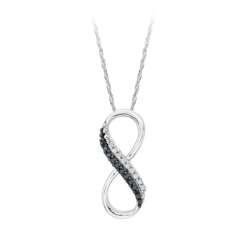 KATARINA Black and White Diamond Infinity Jewelry Set (3/8 cttw)