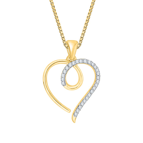 KATARINA Diamond Heart Pendant Necklace (1/10 cttw)