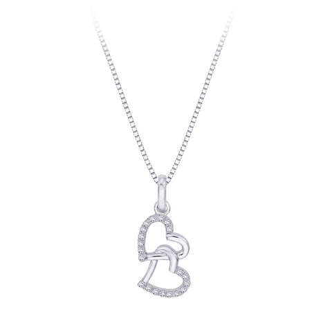 KATARINA Diamond Heart Pendant Necklace (1/8 cttw)