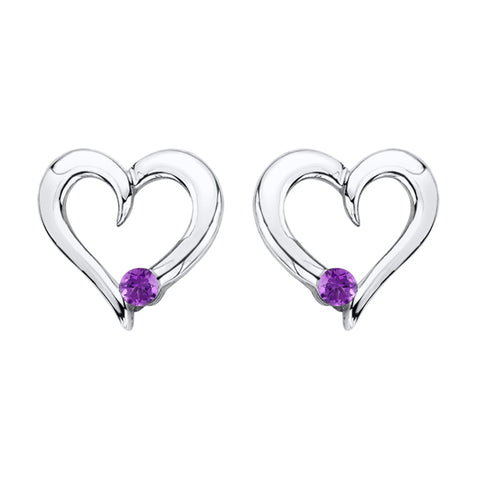 KATARINA Diamond and Gemstone Heart Earrings (1/10 cttw)