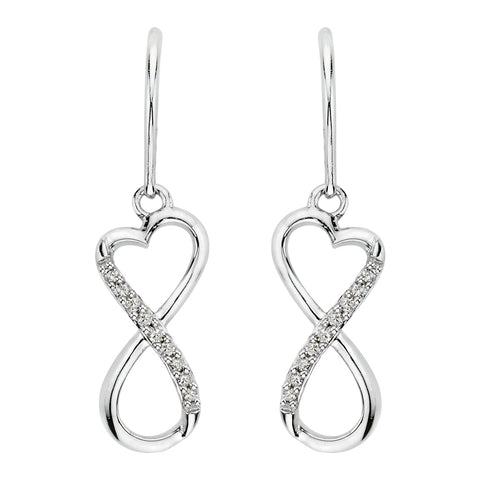 KATARINA Diamond Infinity Dangle Heart Earrings (1/20 cttw)