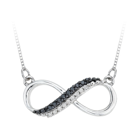 KATARINA Two Row Infinity Diamond Pendant Necklace (1/20 cttw JK, SI2/I1)