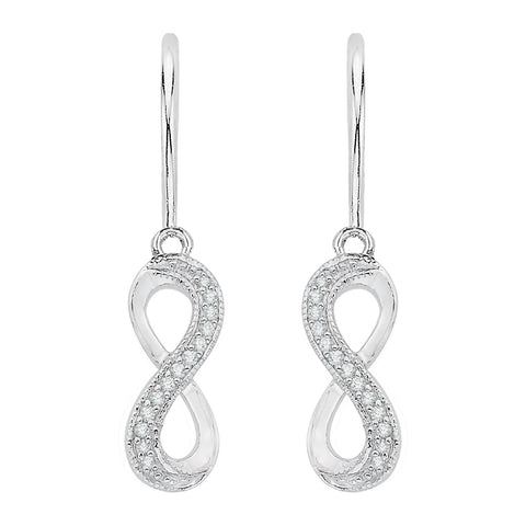 KATARINA Diamond Infinity Dangle Earrings (1/10 cttw IJ, SI2/I1)