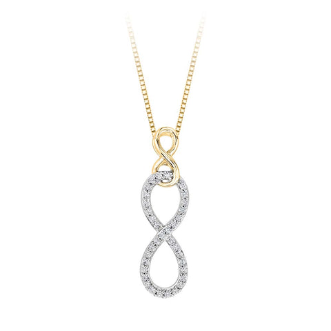 KATARINA Double Infinity Diamond Pendant Necklace (1/6 cttw)
