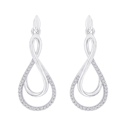 KATARINA Diamond Infinity Dangle Earrings (1/4 cttw JK, SI2/I1)