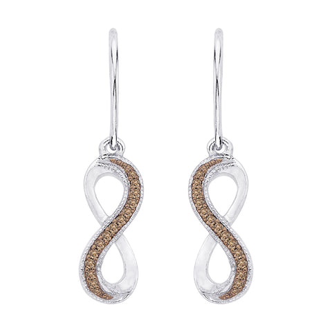 KATARINA Diamond Infinity Dangle Earrings (1/10 cttw IJ, SI2/I1)