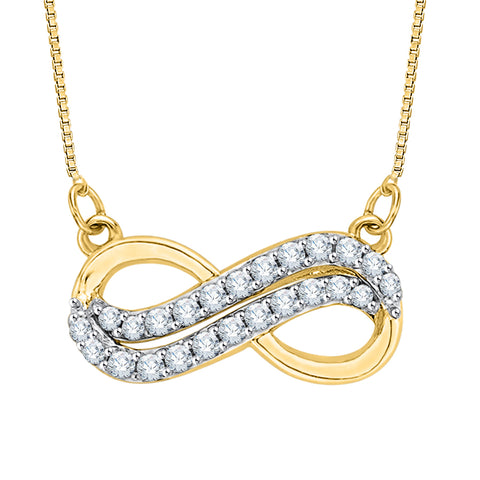 KATARINA Diamond Infinity Pendant Necklace (1/5 cttw JK, SI2/I1)