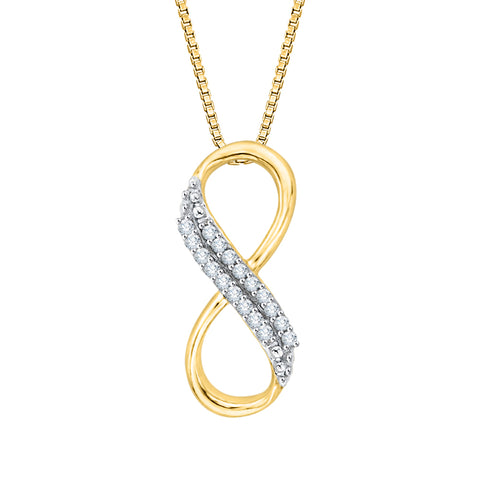 KATARINA Two Row Infinity Diamond Pendant Necklace (1/20 cttw, JK, SI2/I1)