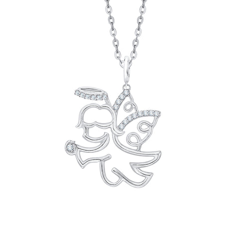 KATARINA Angel Diamond Pendant Necklace (1/10 cttw)