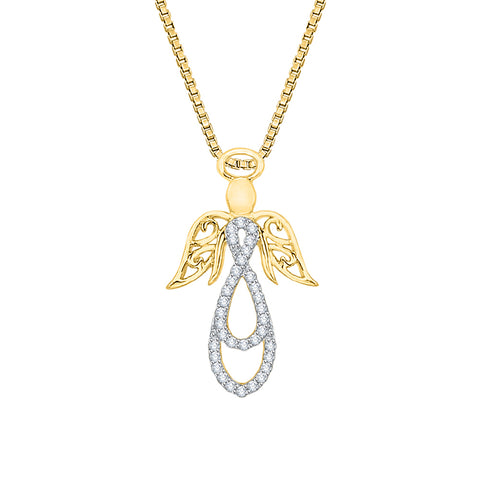 KATARINA Angel Diamond Pendant Necklace (1/8 cttw)