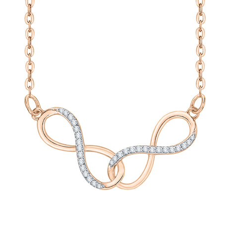 KATARINA Inter Linked Diamond Infinity Pendant Necklace (1/6 cttw)