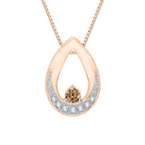 10K Rose Gold~Brown and White Diamond