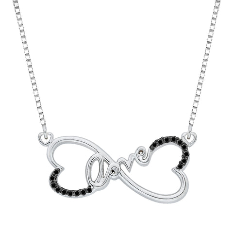 KATARINA Double Heart Love Diamond Pendant Necklace (1/10 cttw)