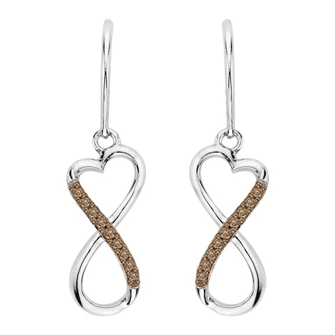 KATARINA Diamond Infinity Dangle Heart Earrings (1/20 cttw)