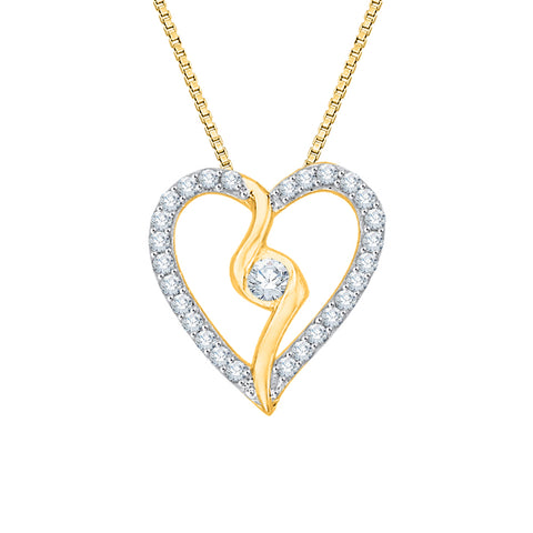 KATARINA Diamond Heart Pendant Necklace (1/6 cttw GH, I2/I3)