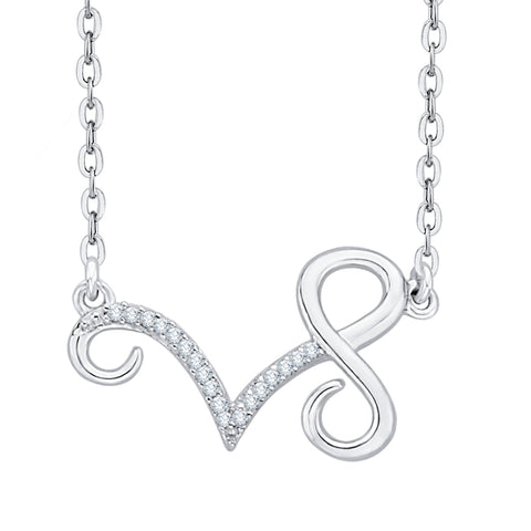 KATARINA Horoscope Capricorn Zodiac Sign Diamond Pendant Necklace (1/20 cttw)
