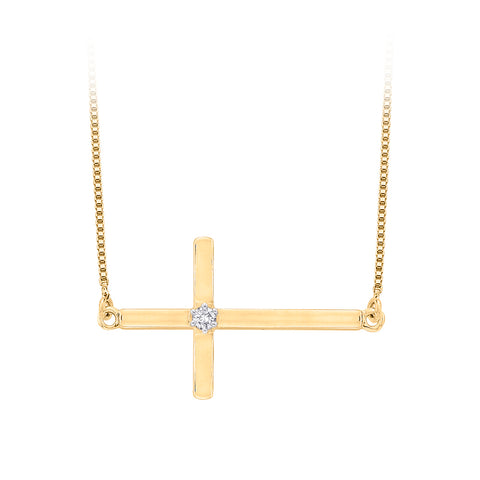 KATARINA Diamond Accent Cross Pendant Necklace GH-I2-I3