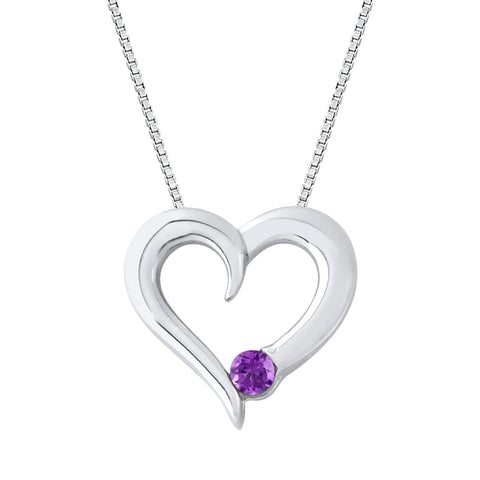 KATARINA 1/6 cttw Gemstone Heart Necklace