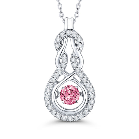 KATARINA Diamond and Pink Sapphire Fashion Pendant Necklace (3/8 cttw)