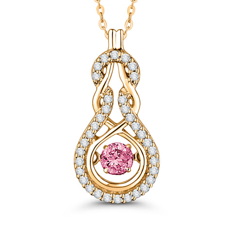 KATARINA Diamond and Pink Sapphire Fashion Pendant Necklace (3/8 cttw)