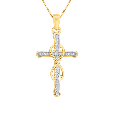 KATARINA Diamond Cross Pendant Necklace (1/10 cttw)
