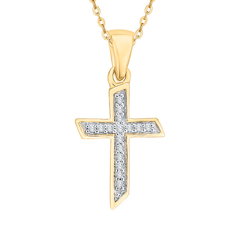KATARINA Diamond Cross Pendant Necklace (1/20 cttw JK, SI2/I1)