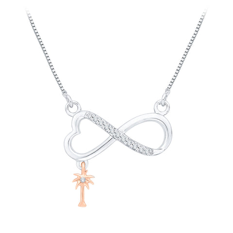 KATARINA 1/20 cttw Diamond Infinity Palm Tree Pendant Necklace JK, SI2-I1