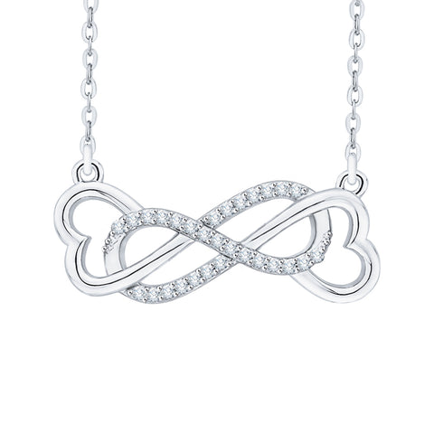 KATARINA Heart Shaped Infinity Diamond Pendant Necklace (1/6 cttw)