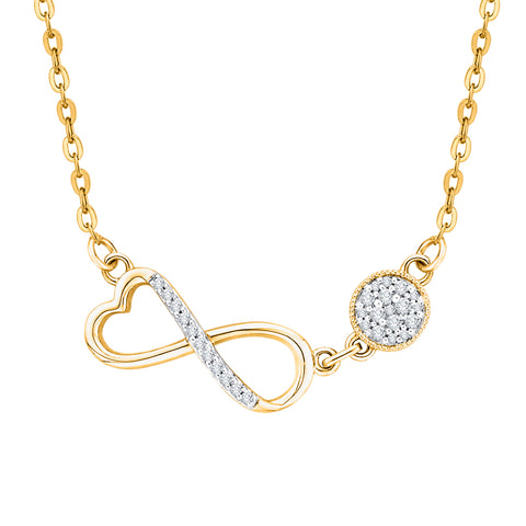 KATARINA Infinity Diamond Pendant Necklace (1/6 cttw JK, SI2/I1)