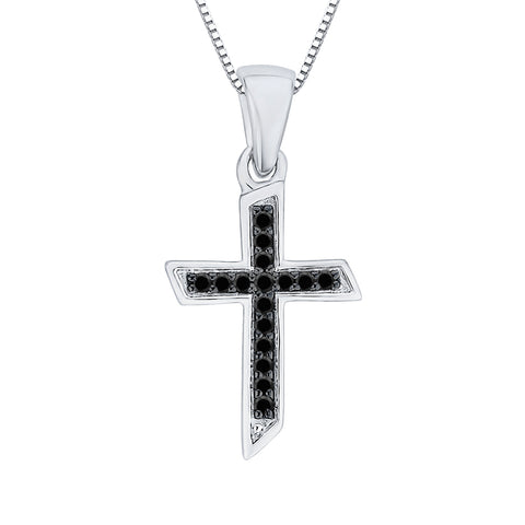 KATARINA Diamond Cross Pendant Necklace (1/20 cttw)