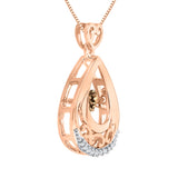 10K Rose Gold~Brown and White Diamond