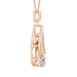 10K Rose Gold~Brown and White Diamond