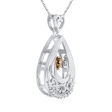 10K White Gold~Brown and White Diamond