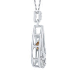 10K White Gold~Brown and White Diamond