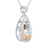 10K White and Rose Gold~Brown and White Diamond