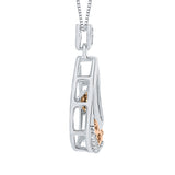 10K White and Rose Gold~Brown and White Diamond