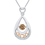 10K White and Rose Gold~Brown and White Diamond