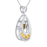10K White and Yellow Gold~Brown and White Diamond