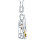 10K White and Yellow Gold~Brown and White Diamond