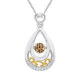 10K White and Yellow Gold~Brown and White Diamond