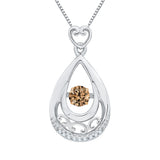 10K White Gold~Brown and White Diamond