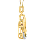 10K Yellow Gold~Brown and White Diamond