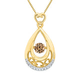 10K Yellow Gold~Brown and White Diamond