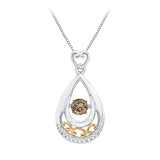 10K White and Yellow Gold~Brown and White Diamond
