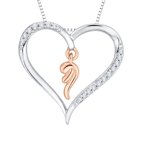 KATARINA Diamond Heart Pendant Necklace (1/10 cttw JK, SI2/I1)
