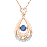 14K Rose Gold~Blue and White Diamond, 10K Rose Gold~Blue and White Diamond