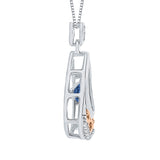 14K White and Rose Gold~Blue and White Diamond, 10K White and Rose Gold~Blue and White Diamond