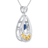 14K White and Yellow Gold~Blue and White Diamond, 10K White and Yellow Gold~Blue and White Diamond