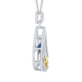 14K White and Yellow Gold~Blue and White Diamond, 10K White and Yellow Gold~Blue and White Diamond